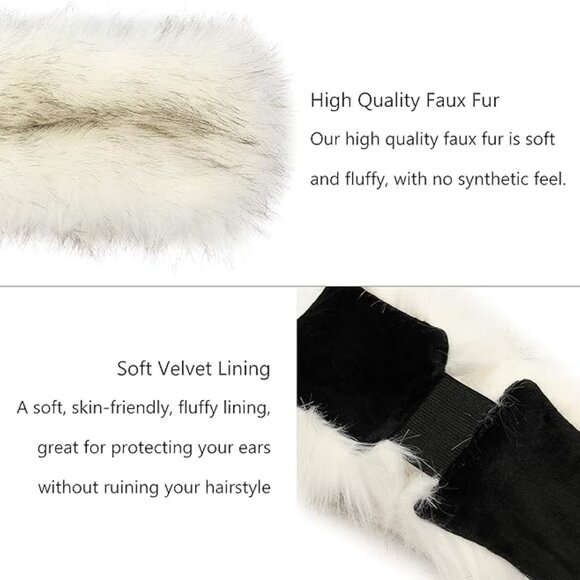 Faux Fur White Headband main image 4